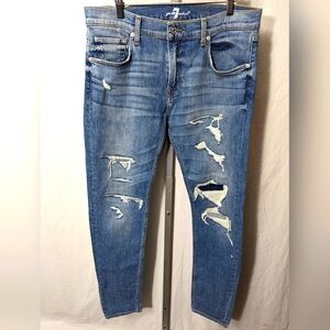 7 for all mankind jeans skinny, Distressed RYLEY 33x32